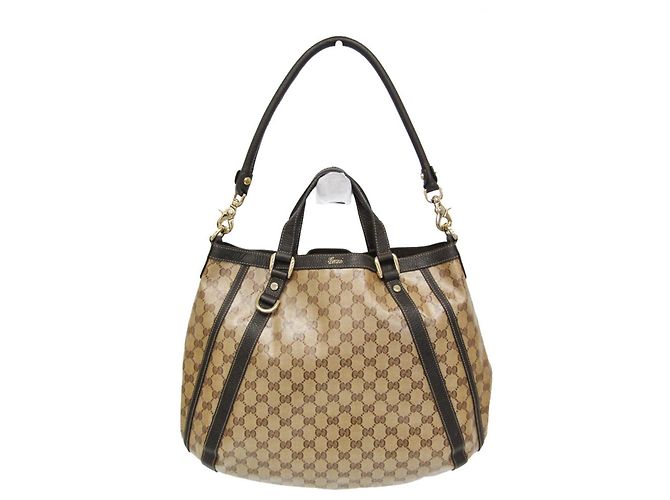 Bolsa Gucci GG Crystal Marrom Bege