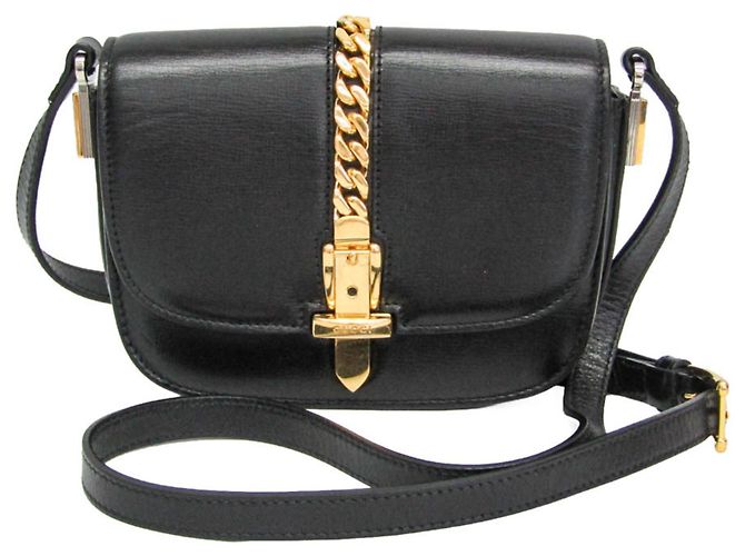 Mini borsa a tracolla Gucci Sylvie 1969 Nero