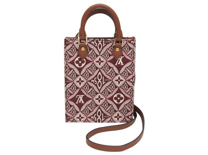 Louis Vuitton Monogram Jacquard Petite Sac Plat Marrom Bordeaux
