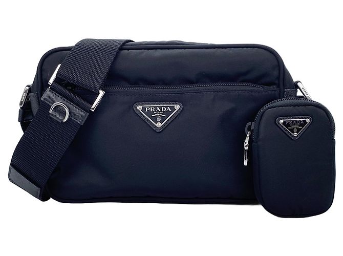 Borsa a Spalla PRADA Triangle Plate Nero