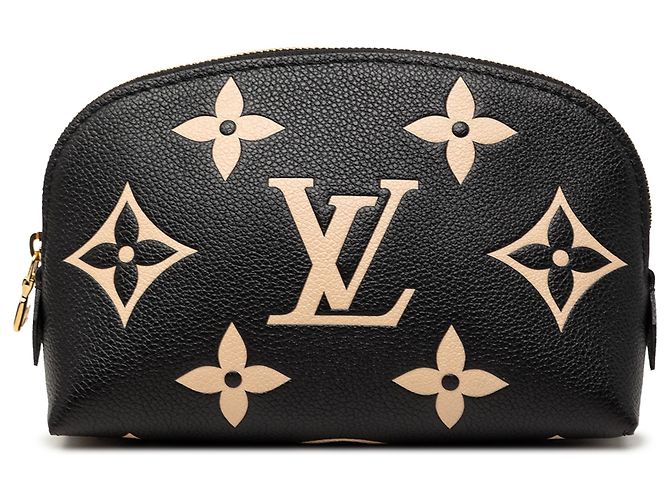Louis Vuitton Black Bicolor Monogram Empreinte Giant Kosmetiktasche Schwarz