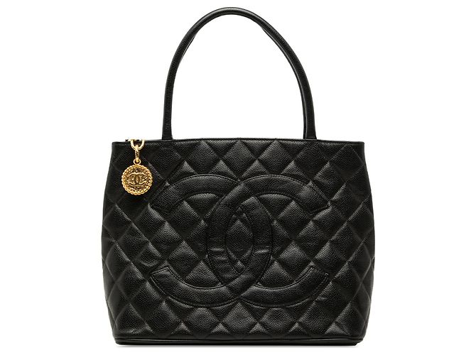 Tote Chanel Black Caviar Medallion Noir