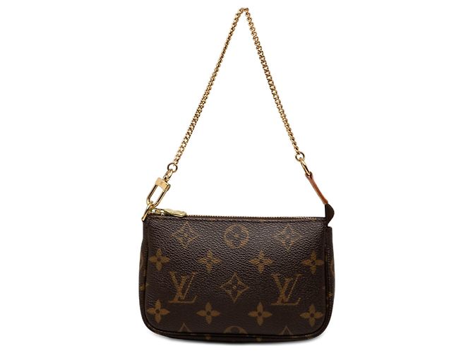Louis Vuitton Brown Monogram Mini Pochette Accessoires Marrone