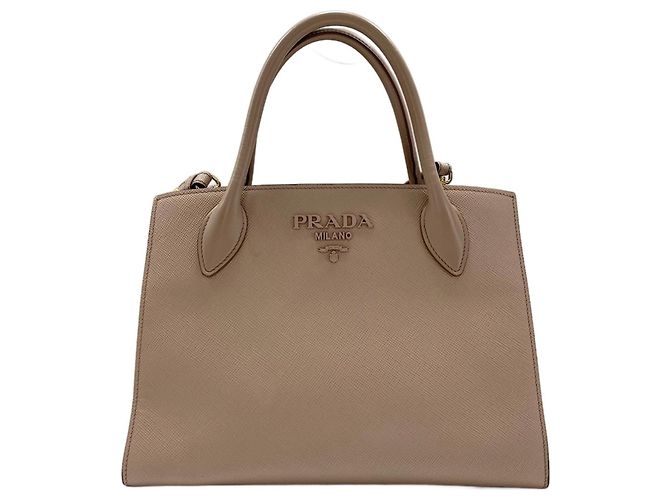 Prada Beige 2-Way Monochrome Handtasche