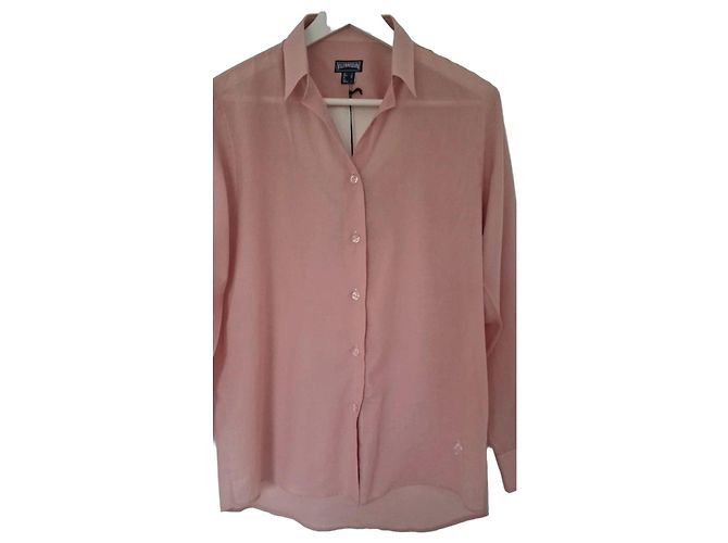 Camicia in lino rosa pallido Vilebrequin