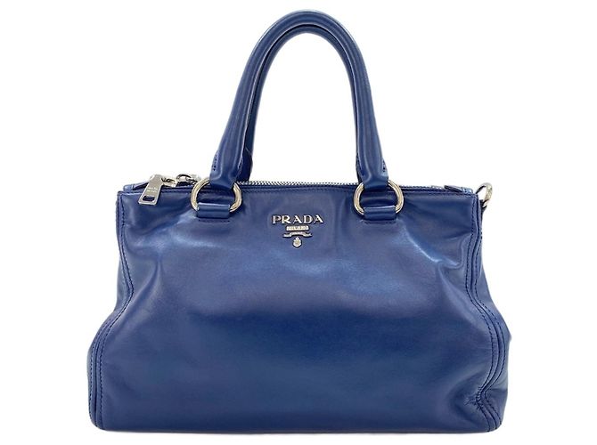 Borsa a 2 modi blu Prada 