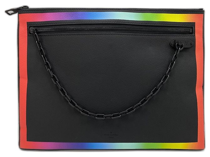 Louis Vuitton Virgil Abloh Clutch Bag Schwarz Mehrfarben