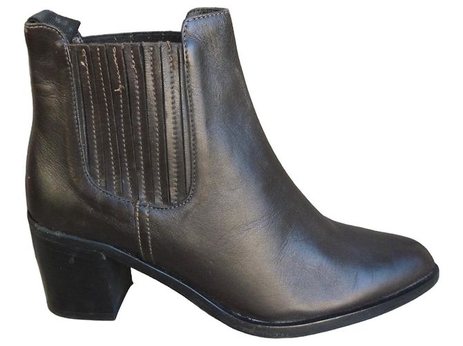 Autre Marque Fabio Rusconi Botines de cuero marrón Castaño