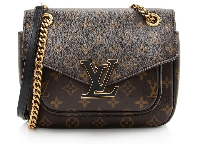 Louis Vuitton Monogram Canvas Passy Schultertasche Schwarz