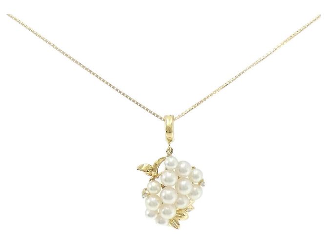 Autre Marque Collana con perle Akoya e diamanti Au750 D'oro