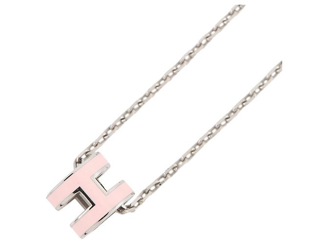 Hermès Collar Hermes Mini Pop H Plata Rosa