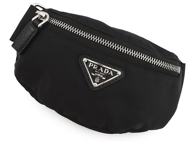 Prada Nylon Handtasche Pouch Schwarz