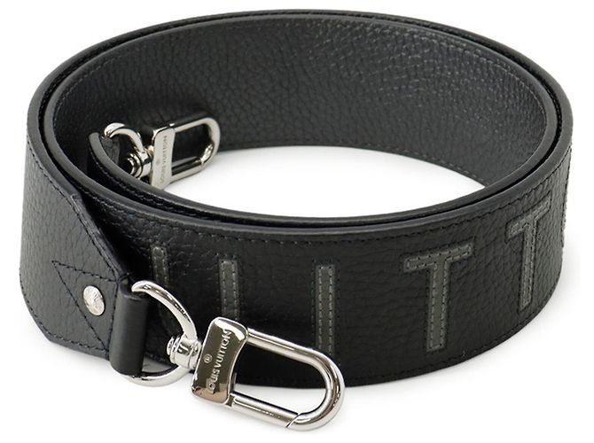 Tracolla in pelle nera Louis Vuitton Nero