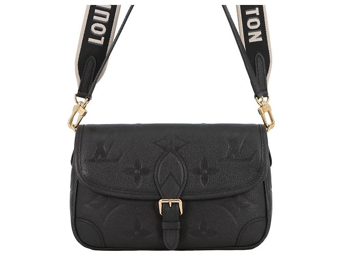 Borsa a Spalla Louis Vuitton Monogram Empreinte Diane Nero Porpora