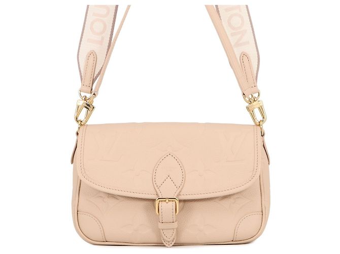Borsa a tracolla Diane Monogram Empreinte Louis Vuitton Beige