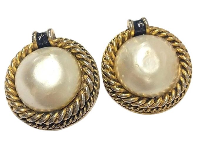 Classique Chanel CHANEL 2181 Boucles d'oreilles clips Doré