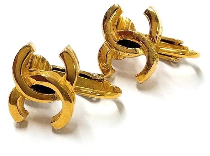 Timeless Orecchini Chanel Coco Mark 233 Vintage Gold Clip D'oro