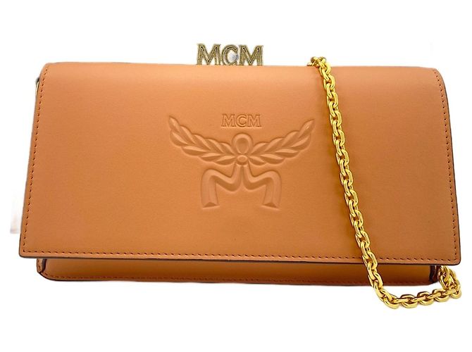 MCM Large Himmel 2-Way Pouch Tasche Braun