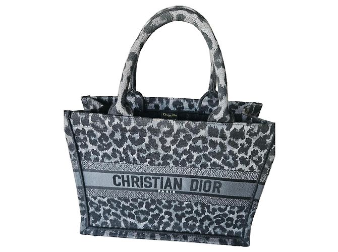 Christian Dior Book Tote Leopardato Nero Grigio