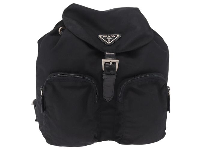 Prada Double Front Pocket Tessuto Medium Noir