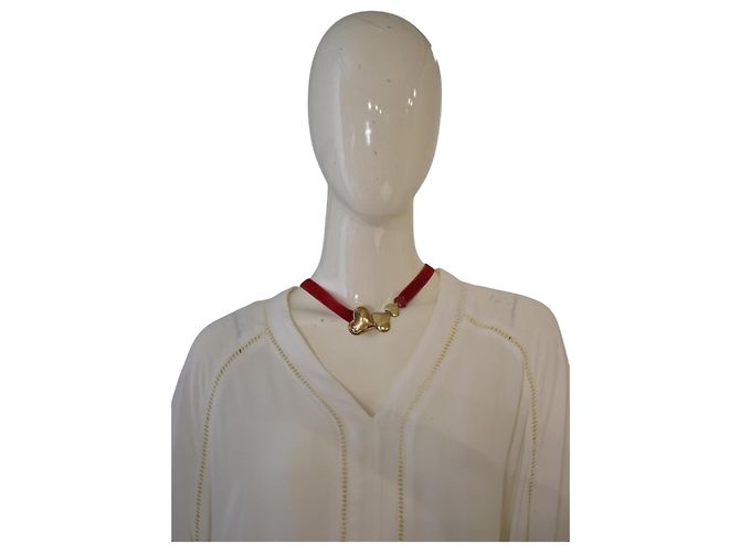 Louis Vuitton Collar Choker Sweet Monogram Corazón de Terciopelo Rojo Roja Dorado