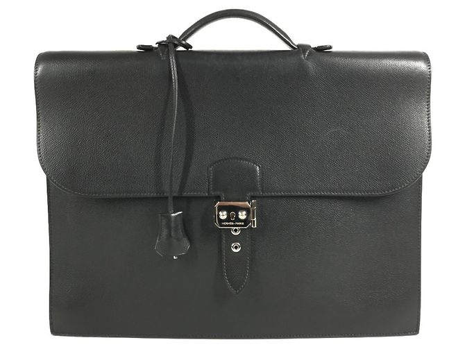 Hermès HERMES Sac à Dépêches 38 Tote Bag Noir