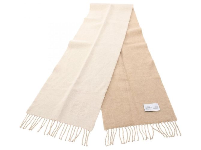 Sciarpa bicolore LOEWE Anagram Bianco Beige 