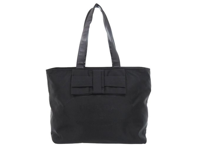Tote Sac cabas en nylon noir Prada