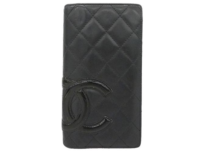 Chanel Cambon Lambskin Long Wallet Black