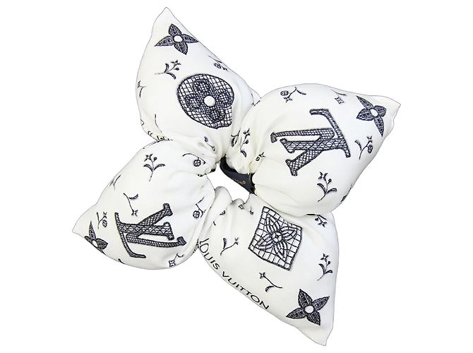 Scrunchie Louis Vuitton Fleur Piqué Branco
