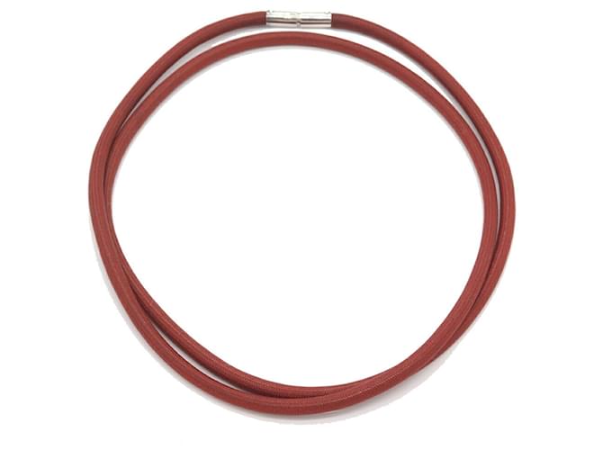 Hermès Collana Choker Rossa Hermes Argento Rosso 