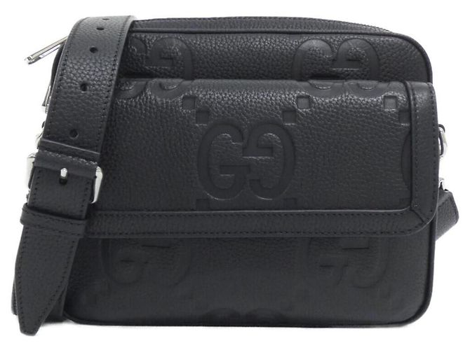 Borsa a tracolla in pelle GG nera Gucci Nero