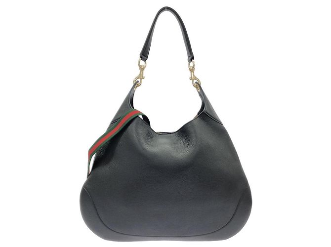 Pochette a tracolla in pelle nera Gucci Nero