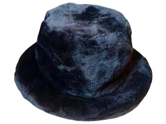 Moschino Cheap and Chic Kunstpelz Fedora Hut Braun