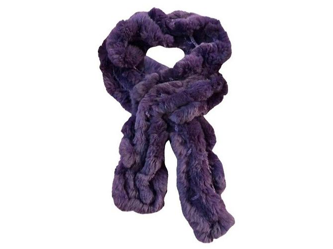 Giorgio Armani Cachecol de pele de coelho roxo