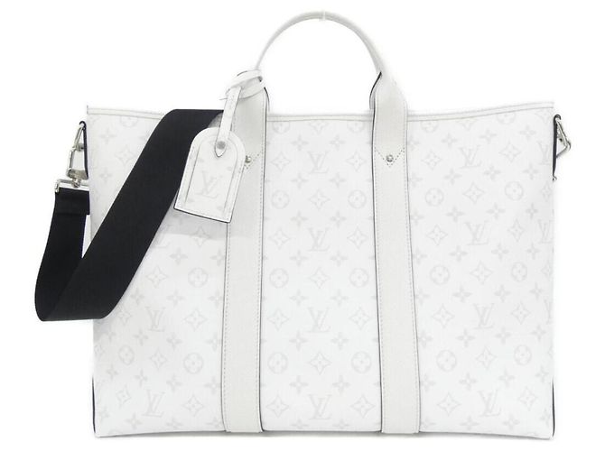 Tote Louis Vuitton Taiga Lama Weekend Blanc