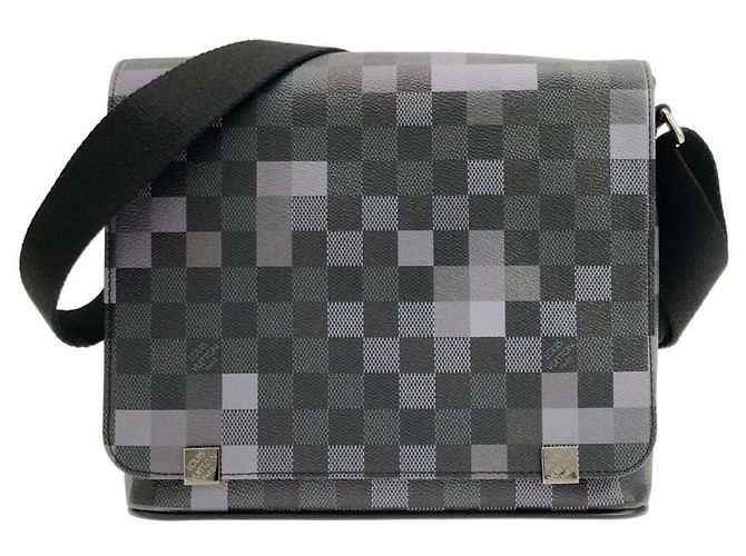 Bolso de Hombro Louis Vuitton Damier Graphite Pixel District PM Damier ebene