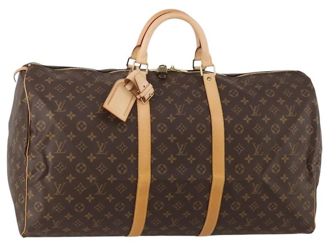 LOUIS VUITTON Monogram Keepall 60 Boston Bag M41422 LV Auth 189013A Monograma