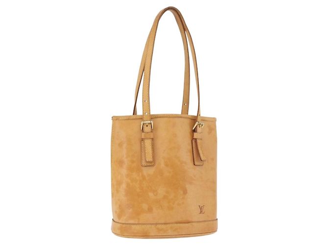 Bucket Bolsa de Ombro LOUIS VUITTON Nomad de couro PM Bege M85001 LV Auth 189289