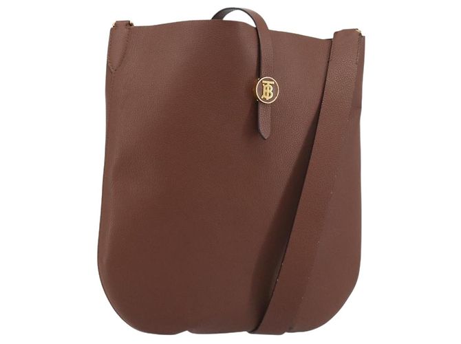 Borsa a Spalla BURBERRY in Pelle Marrone Oro Auth 190339A D'oro