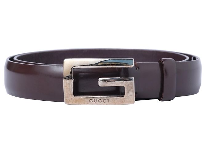Fivela G prateada Gucci Marrom Bordeaux