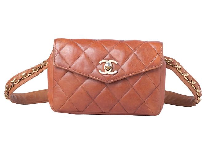 Chanel CC Logo Lammleder Taillentasche Camel Kamel