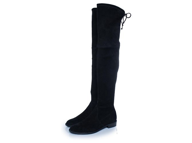 Stuart Weitzman, bottes en daim au-dessus du genou Noir