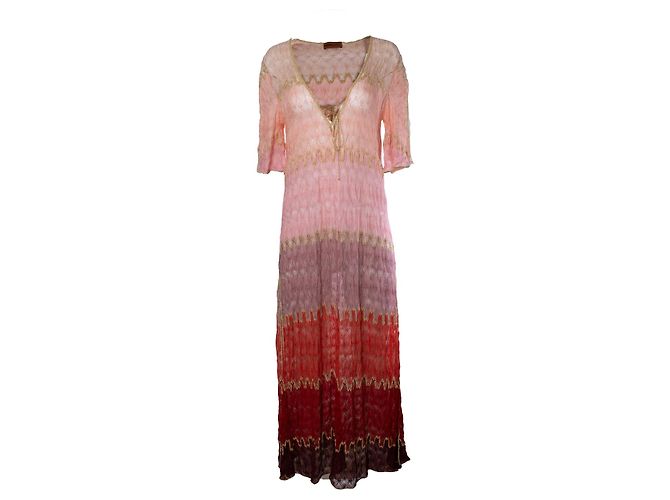 Missoni mare, rosa Strickkleid mit Lurex Pink Golden