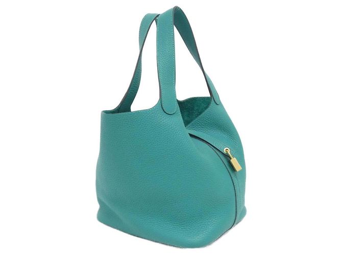 Hermès Bolsa Hermes Picotin Lock MM Verde Verde claro