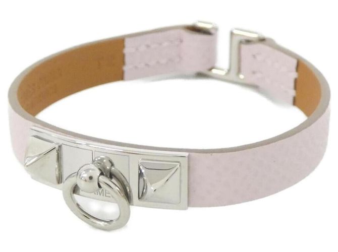 Hermès Pulseira Mini Charm Rival Hermes Prata Rosa