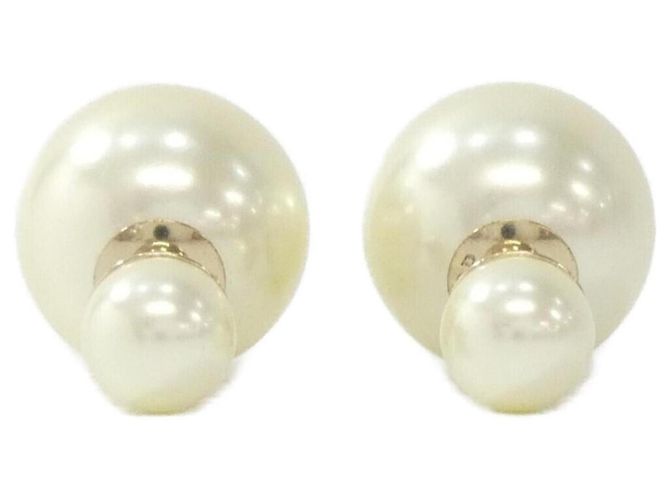 Boucles d'oreilles Christian Dior Tribal E0078MIDRS Blanc Doré