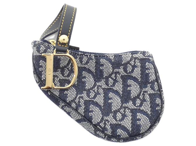 Portafoglio monete blu Christian Dior