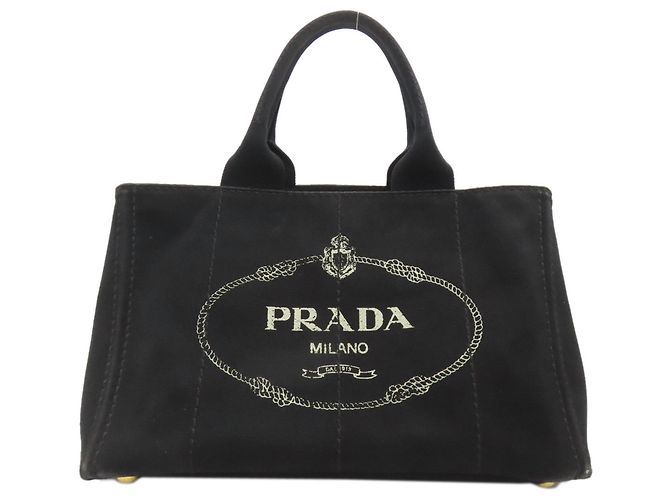Prada Canapa Handtasche aus schwarzem Canvas