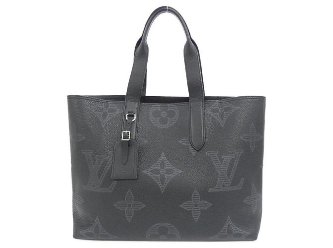 Louis Vuitton Taurillon Shadow Cabas Voyage Handbag Black